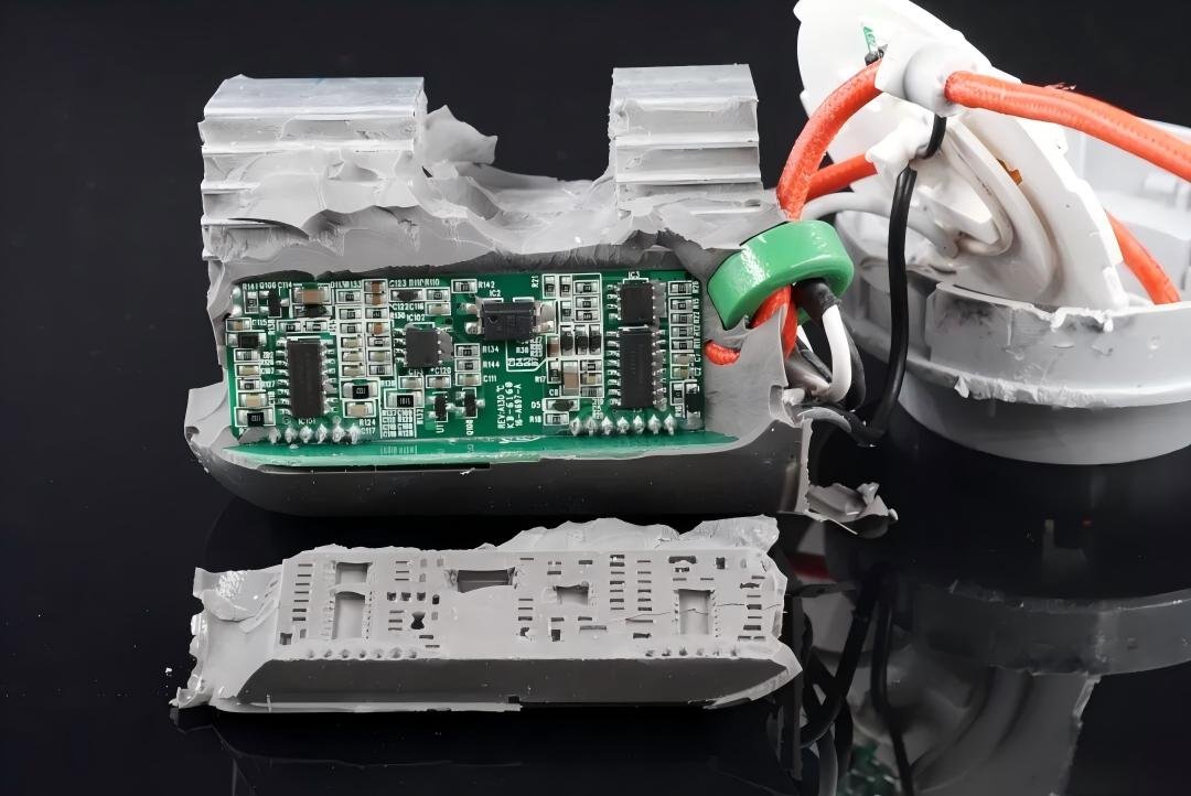 Two major aluminum heat sinks sit on each side